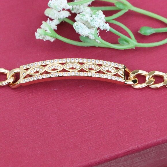 "Elegant Rose Gold Bracelet with Infinity Design and CZ Accents, XPBL0853 - Picture 1 of 12
